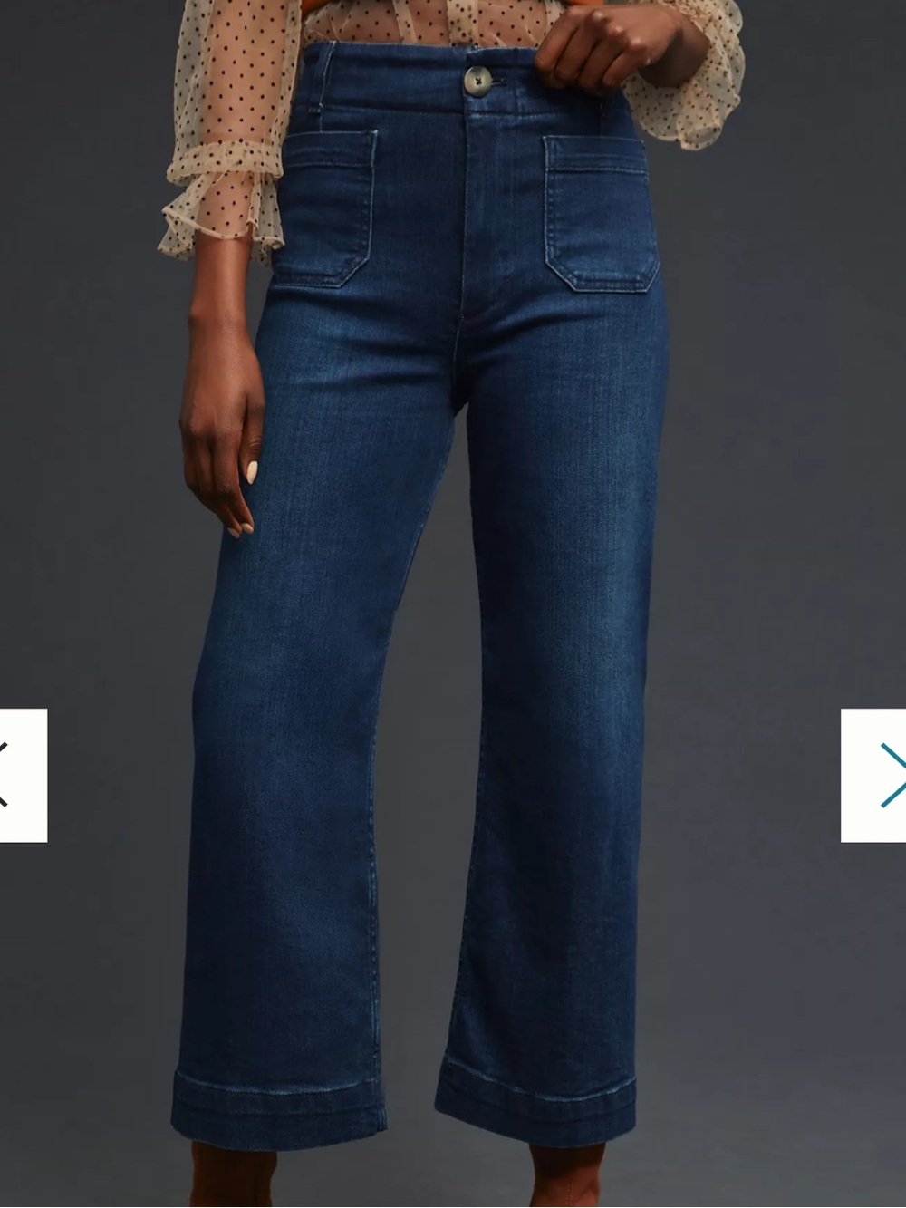 Pilcro Dark Indigo High-Rise Wide-Leg Jeans